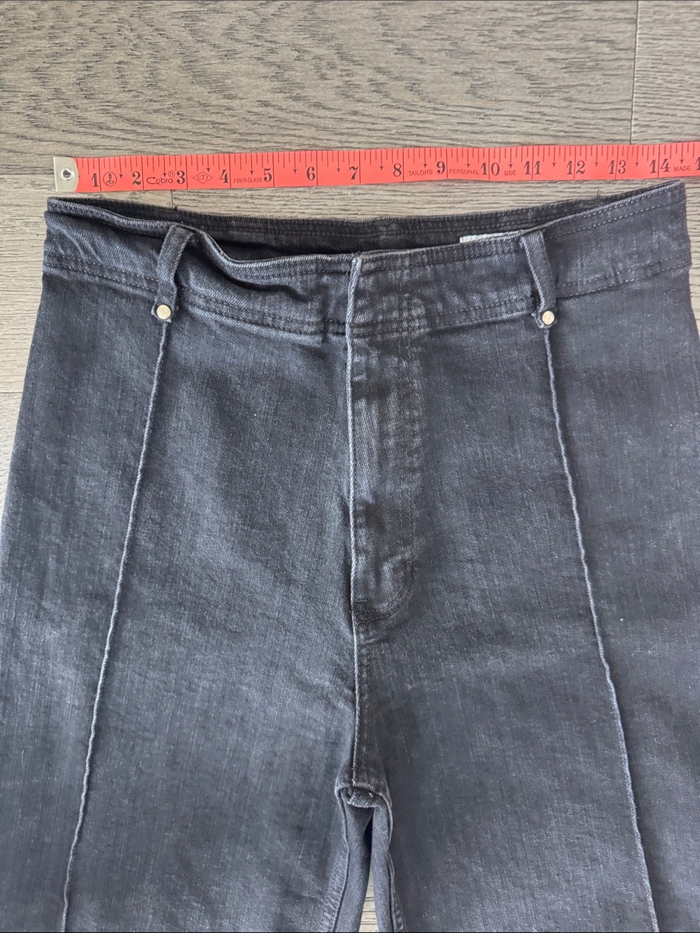 🌼Zara🌼 Washed Black High Rise Wide Leg Jeans, Size 8 - Picture 3 of 7